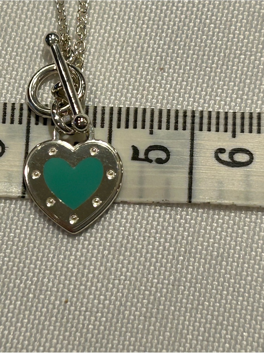 NEW Tiffany & Co. Silver and Blue Enamel Heart Toggle Bracelet - Blue Box - Picture 6 of 12